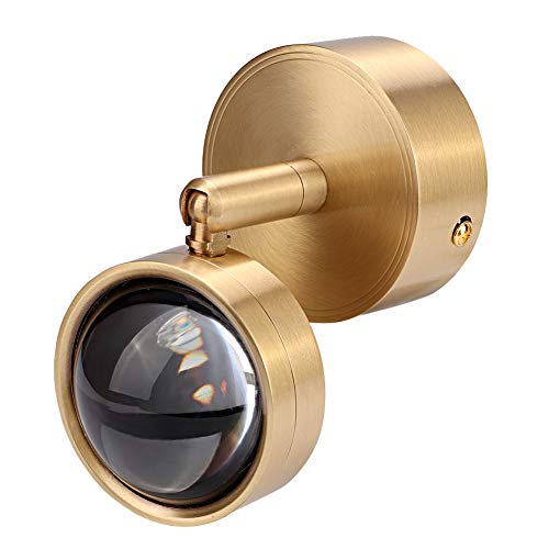 Aplique de pared de cobre 3W luz blanca cálida para decoración interior de pasillo