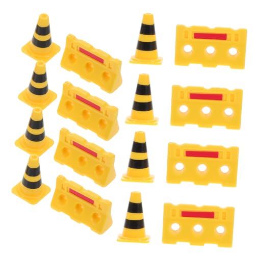 HANABASS 1 Set Cognitive Mini Traffic Signs Mini Construction Cones Traffic Signs Plastic