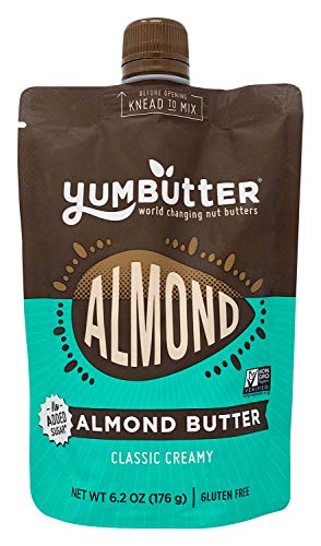 Almond Butter No Sugar Added by Yumbutter, Gluten Free, Vegan, Paleo, Keto, Non-GMO, 6.2oz Pouch