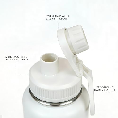 Image of MuscleBlaze Stainless Steel Vacuum Insulated Water Bottle (White, 1L)