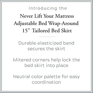 Bedmakerswraparoundmicrofiberbedskirtforadjustablebedstailoredstyle15inchdroplengthqueenwhite  Urban Country Home Decor Bed makers wrap around microfiber bed skirt for adjustable beds tailored style 15 inch drop length queen white  urban country home decor