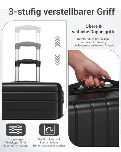 Shavont Handgepäck Koffer 55x40x20 cm, Ryanair Kabinentrolley mit 4 Rollen – Ansicht 6