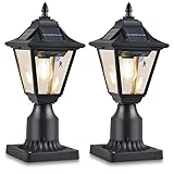 TPSHPTS 2 Pack Solar Post Lights, Motion Sensor Solar Lamp Post Lights, Outdoor Post Lantern with Pi