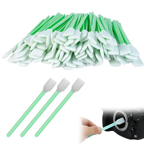 100 Stück Reinigungsstäbchen,Wattestäbchen Lang,Schaum Reinigung Stäbchen,Sterile Wattestäbchen,Reinigungstupfer Wattestäbchen,Wattestäbchen Spitz Für Tintenstrahl Kamera Linsen Reinigung