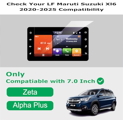Image of OHAYO Screen Protector for Maruti Suzuki XL6 Zeta & Alpha 2020-2025 Infotainment System | 9H Hardness Military Strength | Scratch Resistant, Ultra Clear HD Protection | Bubble-Free, Precision Fit Display Guard for Petrol & Diesel Models