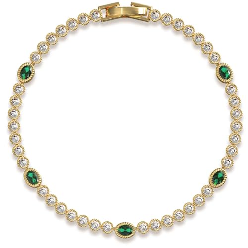 Gold Bracelets for Women, 3mm Cubic Zirconia Tennis Bracelet 7 Inch Gold Jewelry