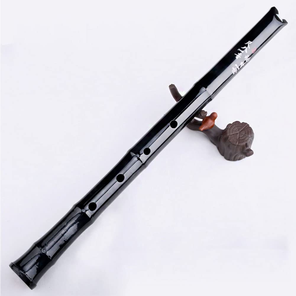 HCZKIUJY Old Bamboo Shakuhachi, Five-Hole G Flute Instrument, Chinese Traditional Folk Musical Instrument, Suitable for Professionals And Beginners (Black G)