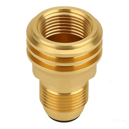 Image of BeeGo POL to QCC1 /Type-1 Propane Tank Adapter Fitting, Old to New, Propane Tank Adapter Converts POL LP Tank Service Valve to QCC1 /Type1 Hose or Regulator, for 120 Gallon 100 lb Big Tank, 100% Brass