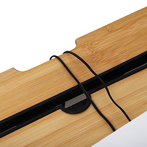 Dicunoy Computer Desk With 2 Drawers, 46" Solid Bamboo Home Office Writing Desk For Small Spaces, Compact Simple Style Tables With Gap Design And Hook For Pc, Laptop, Students, Study, Makeup, Bedroom #TOP4