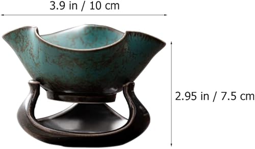 Miniatura 7 de Hemoton Colador de té de cerámica, 2 juegos hechos a mano, estante de fugas de té chino Kongfu, utensilios de ceremonia de té de cerámica, filtro de