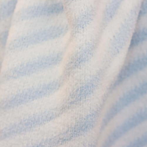 Image of Chenille Baby Blanket, Toddler Blanket, Soft & Plush, 40x30 Inches (BLUE STRIPES)