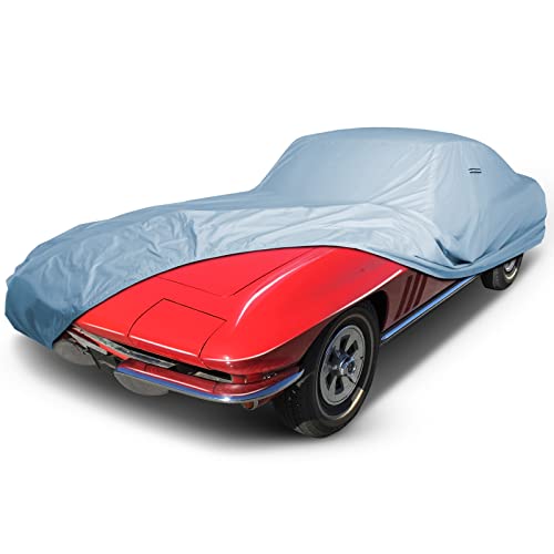 Image of iCarCover Premium Car Cover for 1958-1967 Chevy Corvette C1, C2 Heavy Duty Waterproof All Weather Automobiles Custom Fit Indoor Outdoor UV Snow Protection Covers with Straps and Bag