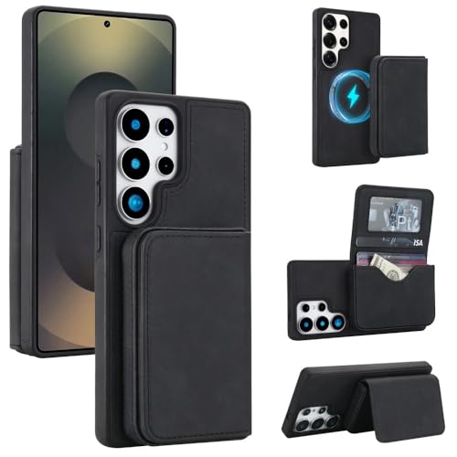 Étui Samsung Galaxy S23 Plus cuir noir portefeuille amovible anti-choc