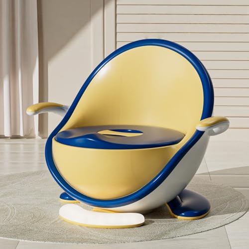 GERRBG おまる補助便座&踏み台付き | 北欧デザイン 子供 トイレ 便座 | 幼児のトイトレが楽しくなる | おまる 男の子 女の子 1歳?3歳対象 | おまる お尻を挟まずヒヤッとしない 安心安全設計&お手入れ簡単 | おしゃれな育児グッズ (ブル