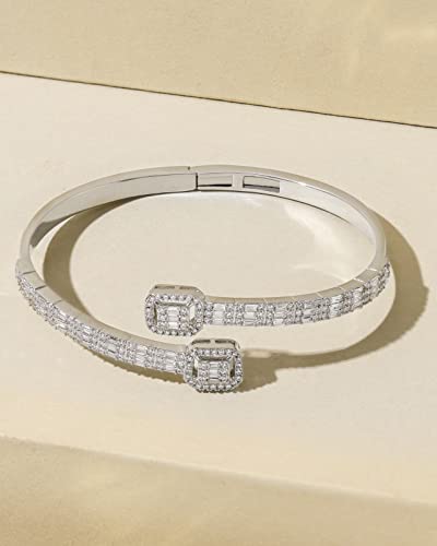 LuxeFlex Iced Out Diamond-Studded Butterfly Cuff Bracelet for Women, Men, and Teen Girls - 14K Gold Plated Bangle with Baguette CZ Stones, Perfect Birthday or Graduation Jewelry Gift for Best Friends3