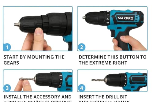 Image of 48V Cordless Drill Machine For Home Use|Cordless Screw Driver Machine|2-Speed, 0-1500Rpm|1-10Mm Chuck For Home Use|Drilling, Wood, Metal And Pvc Etc.|Heavy Duty, 1500 Mah Battery