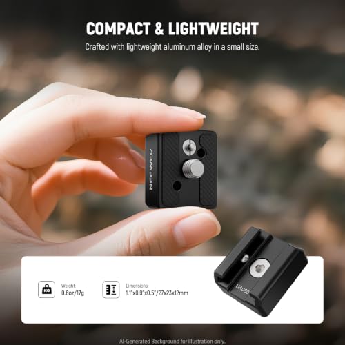 NEEWER Cold Shoe Mount Adapter Set (2 Pack), 1/4" Screw, Spring Loaded Anti Off Pins for ARRI, Compatible with DJI Mic Transmitter, Flash, Monitor Mount, LED Panel Light, Magic Arm, Tripod, UA080 by NEEWER - Image 6