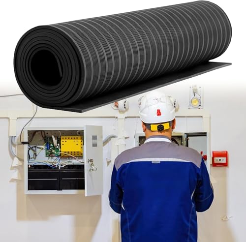 VUIKLCty Manta Aislante Industrial Tapete de Caucho Aislante de 3 mm de Grosor, Longitud Personalizable, tapete de Seguridad Industrial.(Nero)