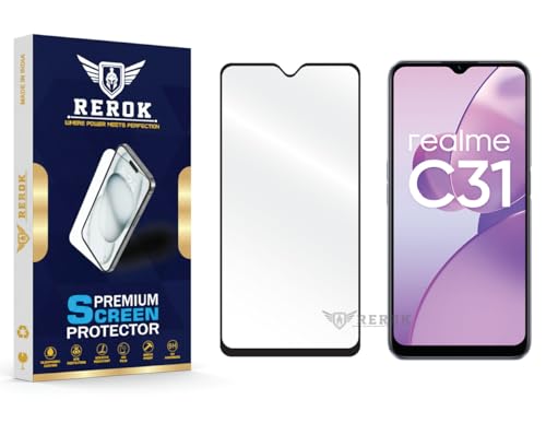Image of Gorilla Tempered Glass Screen Protector Compatible with Realme C31 [Pack of 1] | Edge-to-Edge, Bubble-Free, Case Friendly, Easy Installation Kit