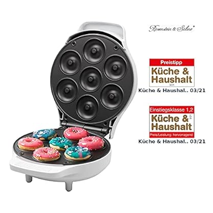 Rosenstein & Söhne Donutmaker: Mini-Donut-Maker, antihaftbeschichtet, 1.000 Watt (Mini Donutmaker, Donut Maschine, Waffeleisen) – Bild 3
