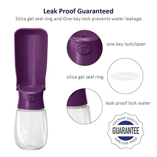 Image of WePet Foldable Portable Dog Water Bottle Puppy Water Dispenser with Drinking Feeder, 12 OZ, High-Temperature Resistant Leak Proof for Pets Outdoor Walking, Hiking, Travel, Food Grade Plastic BPA Free