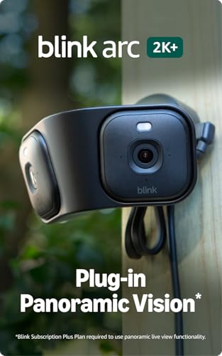 Blink Arc – Plug-in Panoramic Vision [Plus Subscription required], 180° coverage, Mini 2K+ dual-camera security, single power source – 2 cameras (Black) thumbnail 5