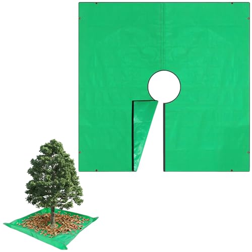 Kitnelw Plandeka do przycinania drzew 200x200 cm z wodoodpornym otworem 30 cm do łatwego mocowania wokół krzewów i drzew
