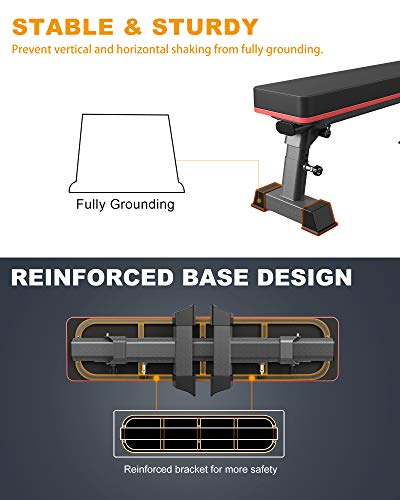 YouTen Weight Bench for Weight Lift Height Adjustable Exercise Bench for Home Use Black