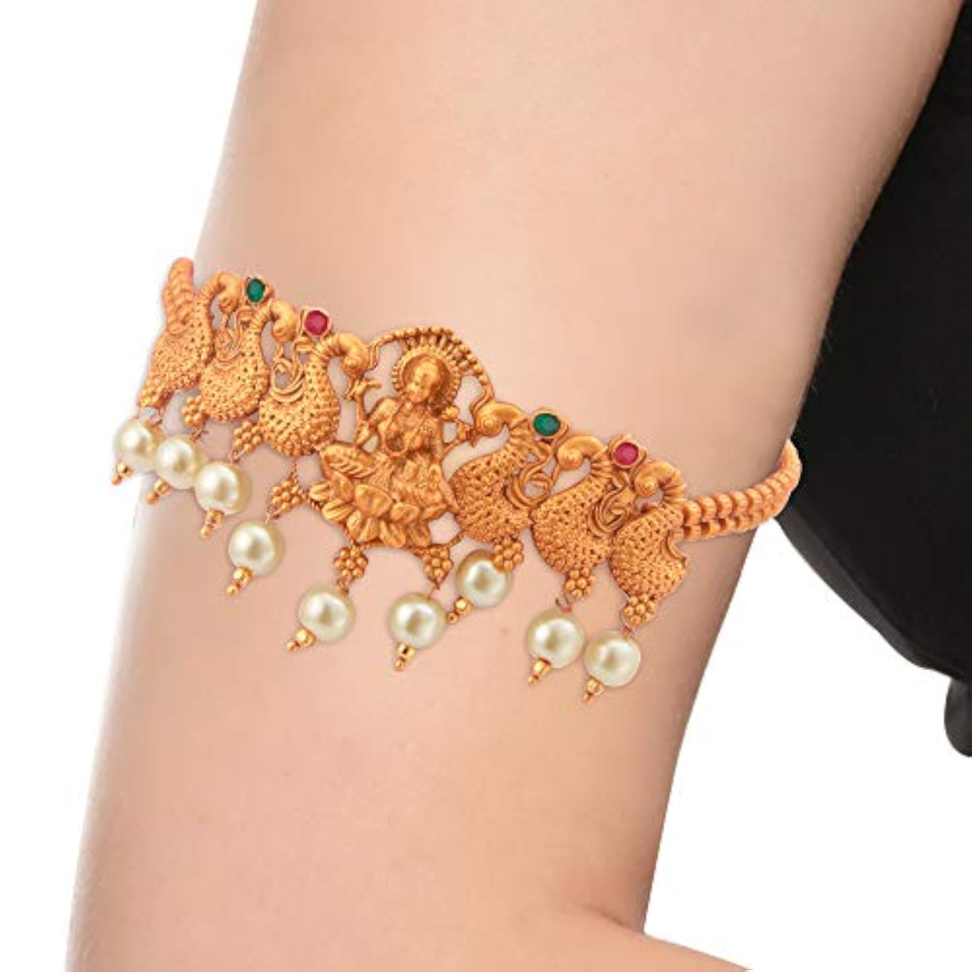 Pearl Plated Goddess Laxmi Bajuband