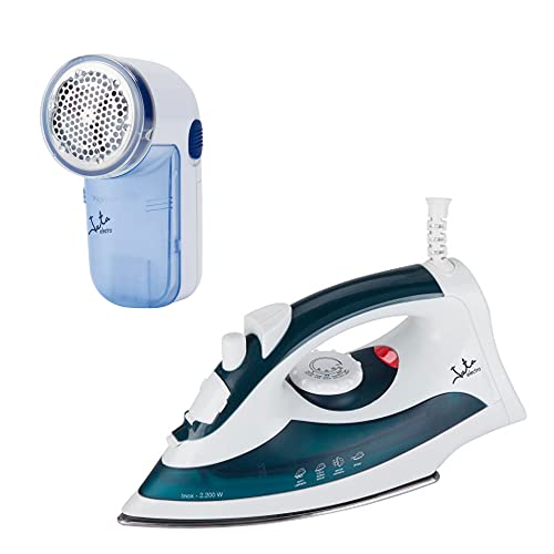 Jata Pack Planchado Plancha de Vapor PL120 - Suela de Acero Inoxidable, Vapor Vertical, 2200 W de Potencia + QP398N Quitapelusas Cuchillas de Acero Inoxidable Diámetro 5 cm Jata Pack Planchado Plancha de Vapor PL120 - Suela de Acero Inoxidable, Vapor Vertical, 2200 W de Potencia + QP398N Quitapelusas Cuchillas de Acero Inoxidable Diámetro 5 cm