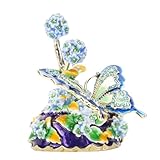 Jectse Elegante Schmuckschatulle mit Emaille-Blumen-Design, Exquisiter Schmuck-Organizer aus Zinklegierung, Elegante Aufbewahrungslösung für Ringe und Ohrringe, Damen-Accessoires