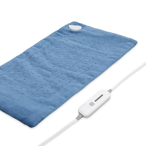 Magshion 12x24 Inch Soft Warm Lightweight Fleece Electric Heating Pad for Back Heating Pad with 3 Heat Settings & 90 Min Auto Shut Off Washable Heating Pad, Sky Blue