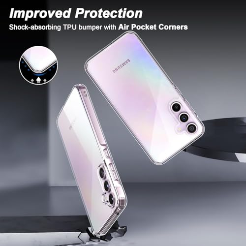 Image of NISHTECH for Samsung Galaxy A55 5G (2024) Premium Transparent Hybrid Soft Slim Dust Proof Back Case Cover Silicone with Camera Protection