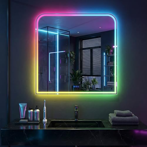Miroir de salle de bain LED 11 couleurs avec intensité variable Antok - 2