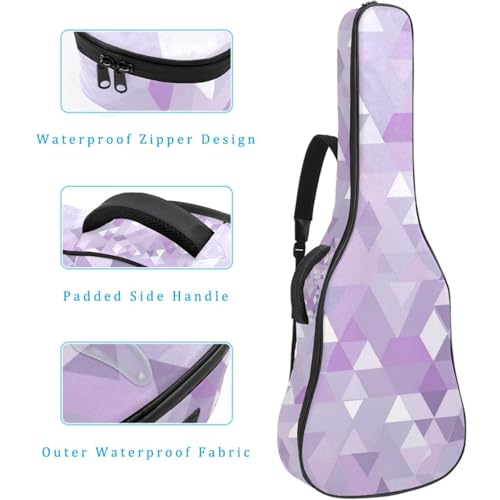 Housse guitare acoustique imperméable 41" | Motif géométrique violet avec protections