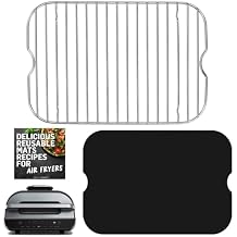 Air Fryer Rack Accessories for Ninja Foodi Smart XL 6-in-1 FG551 and Reusable Liner Accessory for Indoor Grill and Airfryer Cooking, Baking and Dehydrating, Stainless Steel, Paper Liner Replacement