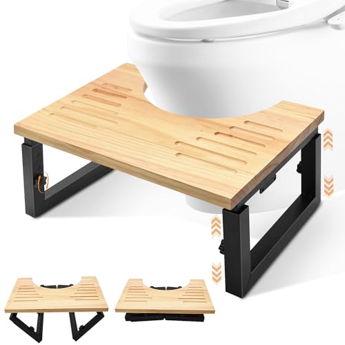 YTACREA Taburete Inodoro Plegable de Madera