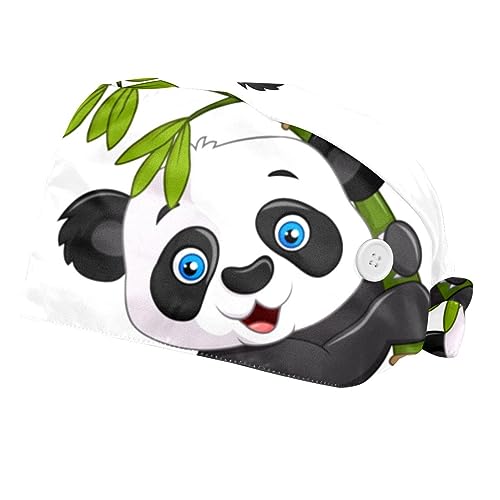 Casquettes de travail mixtes ajustables VERED avec bandeau anti-transpiration panda