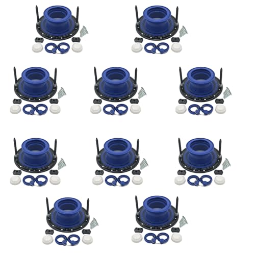 One N Done Toilet Flange Repair Kit - Toilet Kit For Low or Broken Flange. Toilet Wax Ring Replacement Kit W/Toilet Flange Extender Kit, Easy Toilet Bolts, & Toilet Caps For Bottom of Toilet. 10X