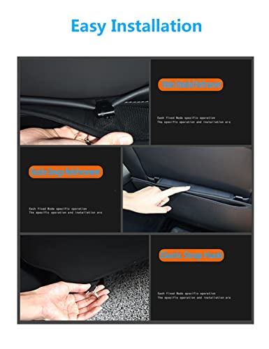 For Tesla Model 3/Y Back Seat Child Kick Mats, 2 Packs Seat Protector Mat, Pu Leather Backseat Protector Cover Pad With Organizer Pockets #TOP5