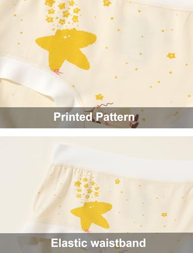 Panegy Seamless Briefs for Teen Girls Mid Waist Soft Underwear Printed Knickers 4 Pack 6-16 Years4