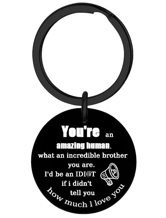 Best Brother Gifts From Sister, Funny Gifts for Brother Keychain, Sibling Graduation, Inspirational Brothers Keychain Gift For Him