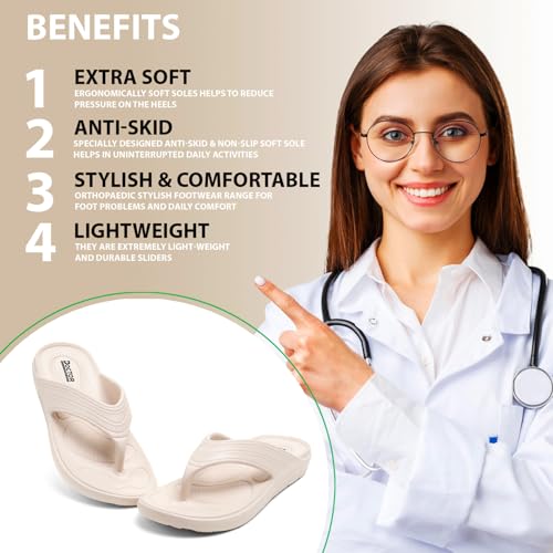 Image of DOCTOR HEALTH SUPER SOFT Women Soft EVA Flip Flops | Lightweight Cushioned Thong Slippers | Anti-Slip Comfortable Everyday Wear Sandals for Indoor Outdoor Use