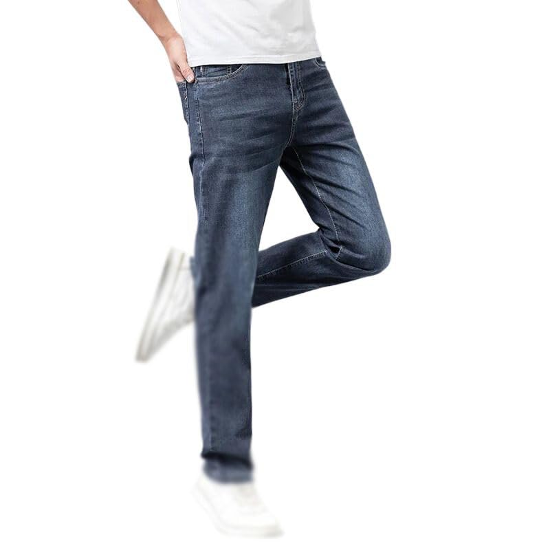 Summer Men's Jeans Business Straight Casual Pants Trousers