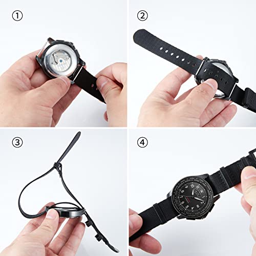 Image of BINLUN Nylon Watch Band Thick G10 Premium Ballistic Nylon Multicolor Replacement Watch Straps with Silver /Black Stainless Steel Buckle for Men Women 18mm 20mm 22mm 24mm