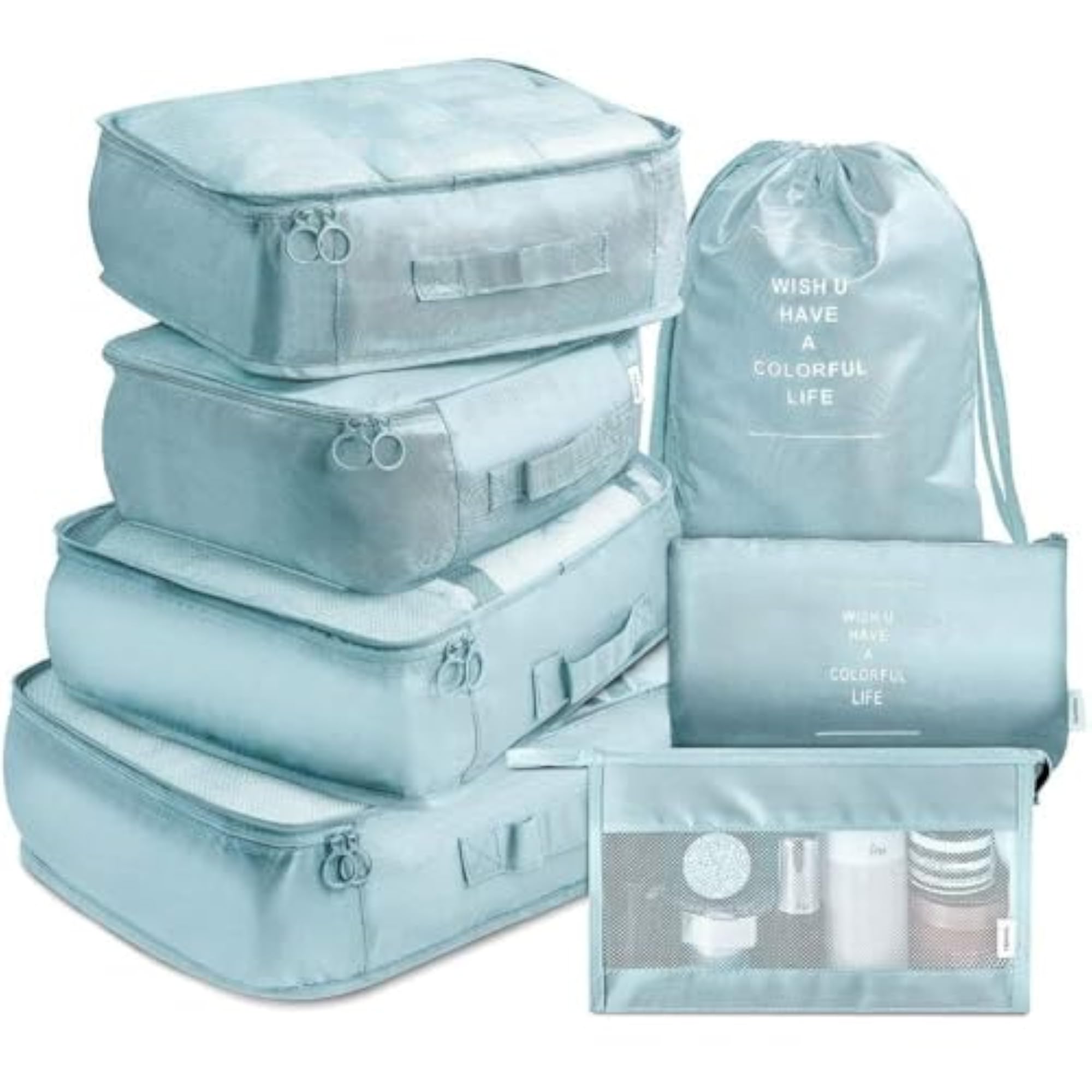 7 Set Travel Organizer Bag with Compression Storage for Luggage