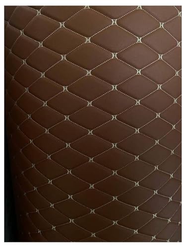Similicuir matelassé diamond groove marron pour rénovation habitacle auto - 1.6X4m