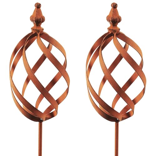 Kobolo Gartenstecker Rusty Marble, 2er Set braun, 101 cm, Metall braun...