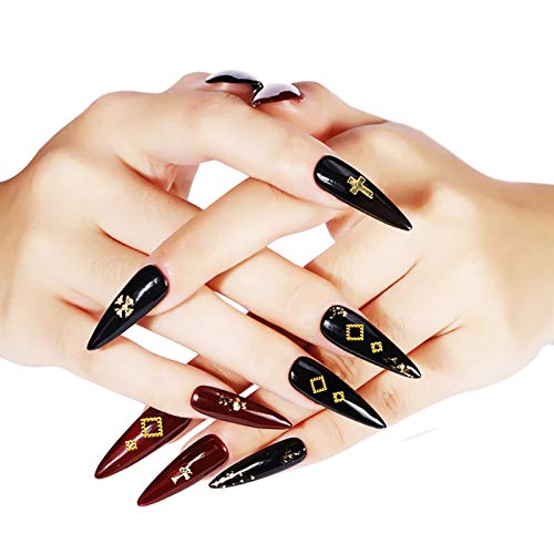 Gukasxi 3D Nail Art Charms Nail Jewels Supplies 1000 Pcs Gold Metal Punk Square Rivet Gems Nail Art Jewels Decal 2 Sizes… – Bild 6