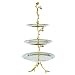 Elegance 70033 Golden Vine Hammered 3 Tier Server, Gold
